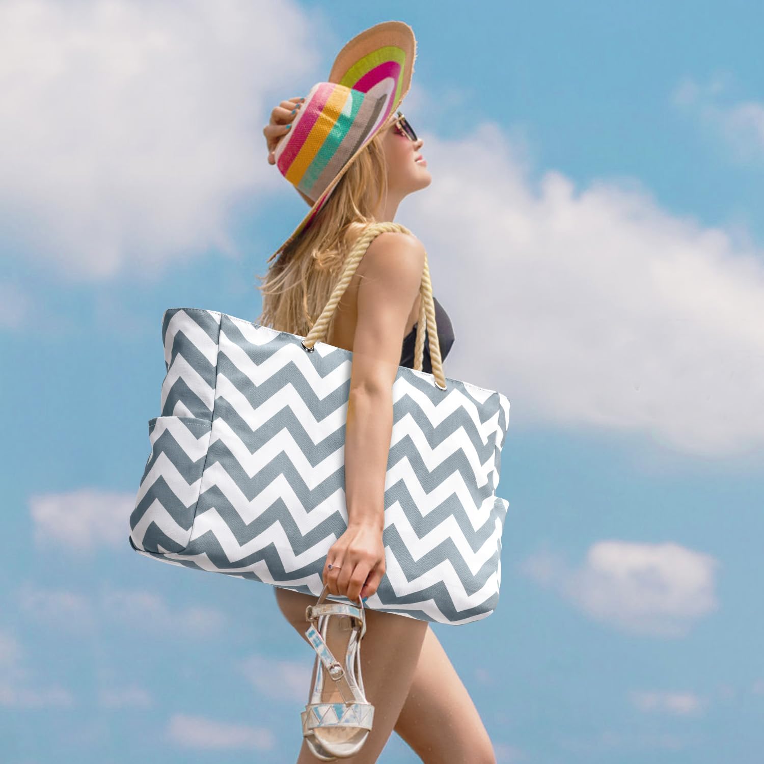 Bolso Grande Impermeable con Almacenamiento con Cremallera para Trabajo y Ocio
