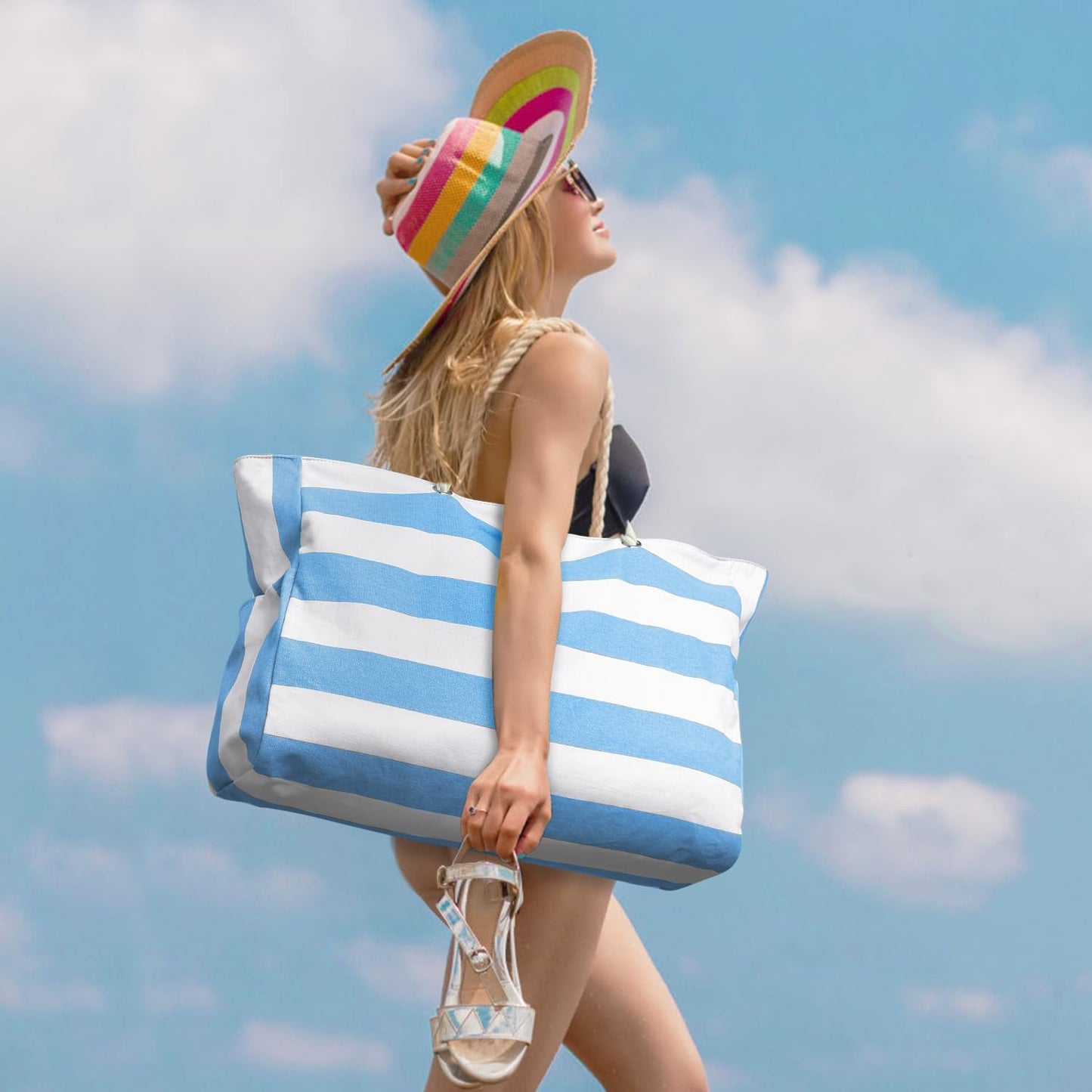 Bolso Grande Impermeable con Almacenamiento con Cremallera para Trabajo y Ocio
