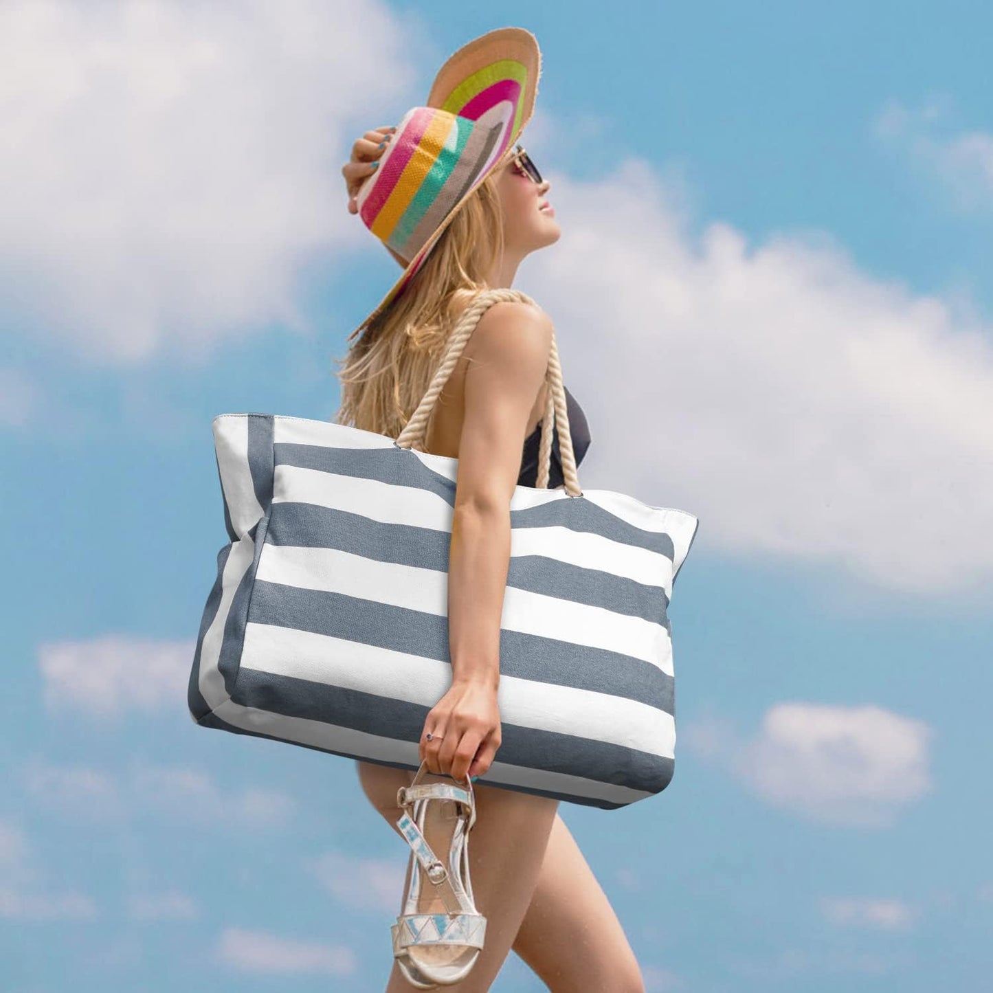 Bolso Grande Impermeable con Almacenamiento con Cremallera para Trabajo y Ocio