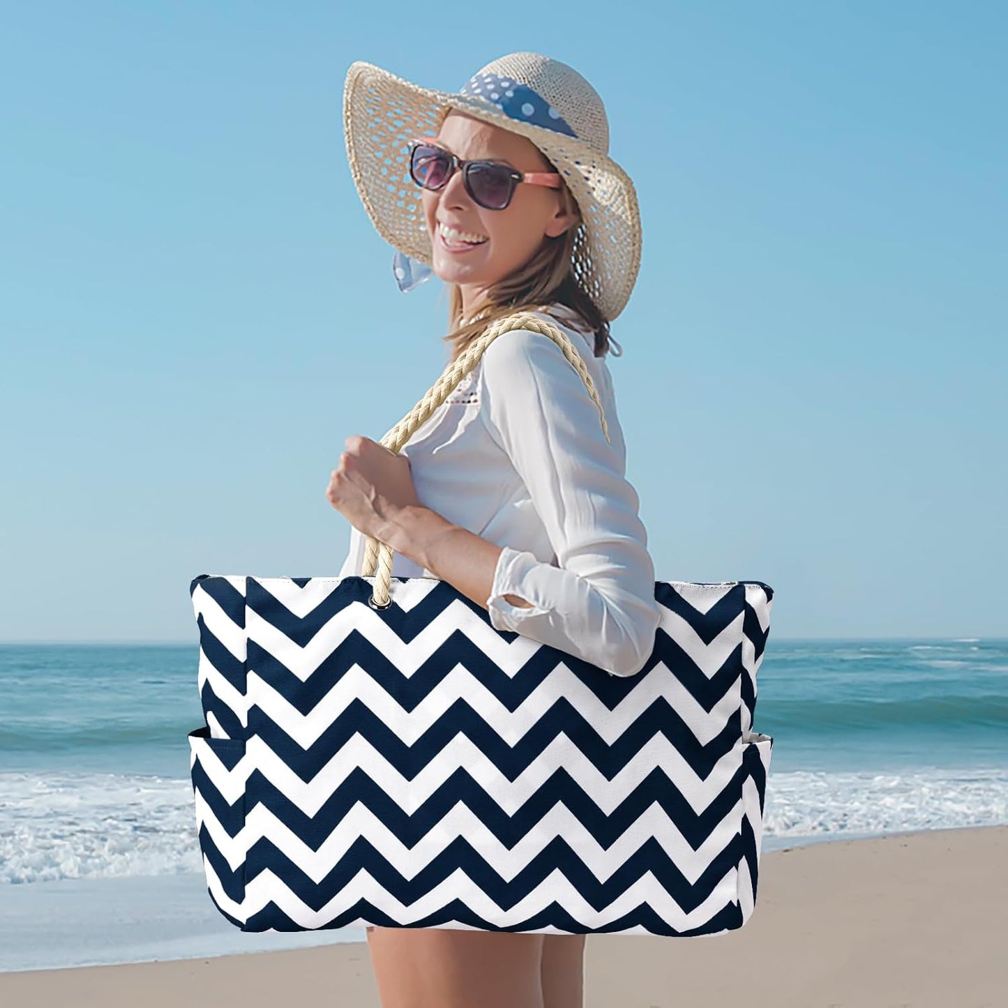Bolso Grande Impermeable con Almacenamiento con Cremallera para Trabajo y Ocio