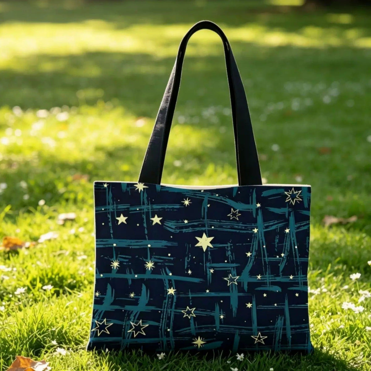 Bolso tote elegante con estampado de estrellas