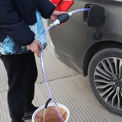 Bomba de transferencia manual de líquidos con manguera flexible para combustible, aceite y agua