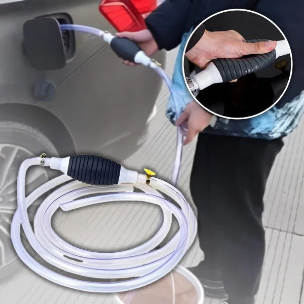 Bomba de transferencia manual de líquidos con manguera flexible para combustible, aceite y agua
