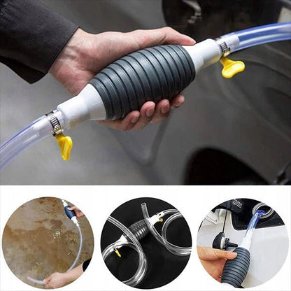 Bomba de transferencia manual de líquidos con manguera flexible para combustible, aceite y agua
