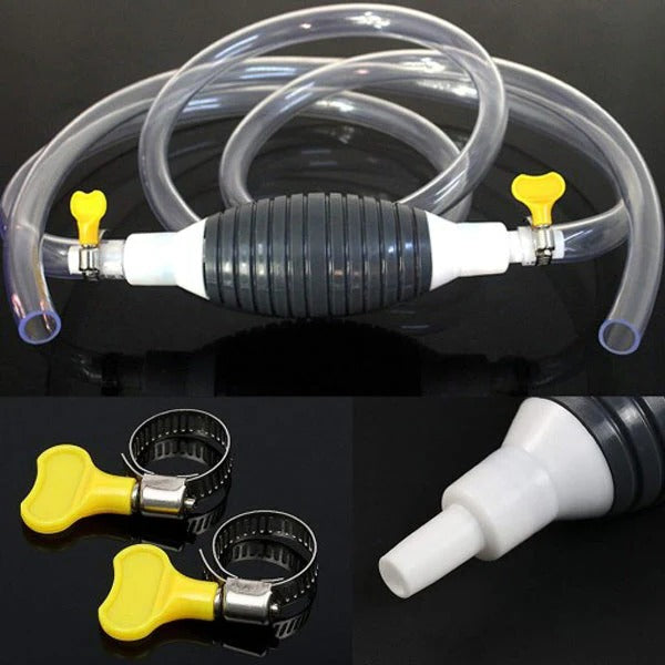 Bomba de transferencia manual de líquidos con manguera flexible para combustible, aceite y agua