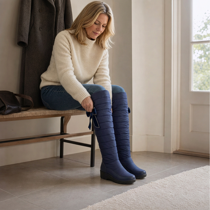 Botas altas de invierno acolchadas estilo plumífero