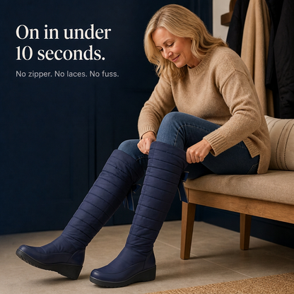 Botas altas de invierno acolchadas estilo plumífero