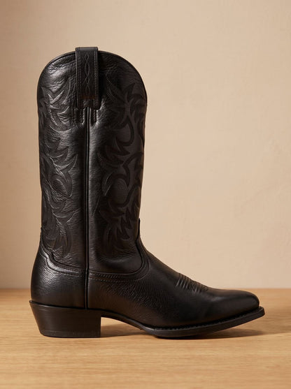 Botas cowboy de media caña bordadas con tacón de bloque para mujer