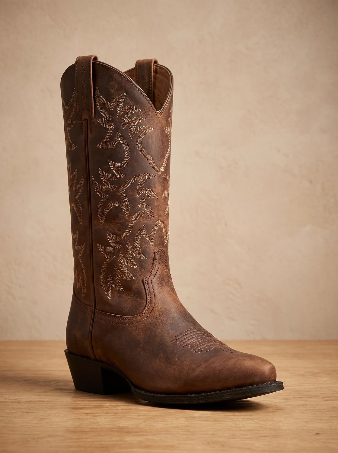 Botas cowboy de media caña bordadas con tacón de bloque para mujer
