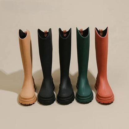 Botas de agua altas con plataforma para mujer