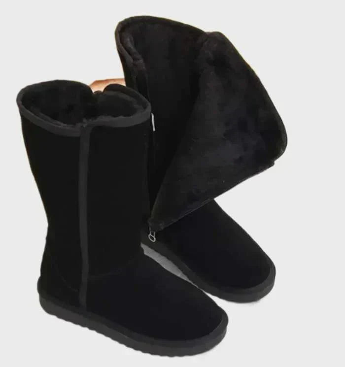 Botas de ante para mujer con piel de oveja