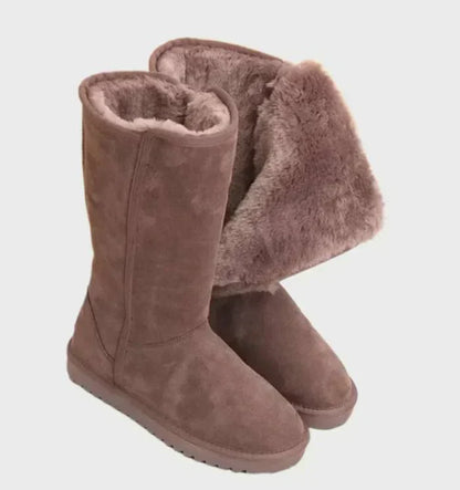 Botas de ante para mujer con piel de oveja