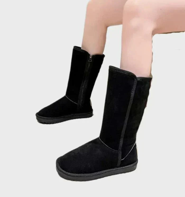 Botas de ante para mujer con piel de oveja