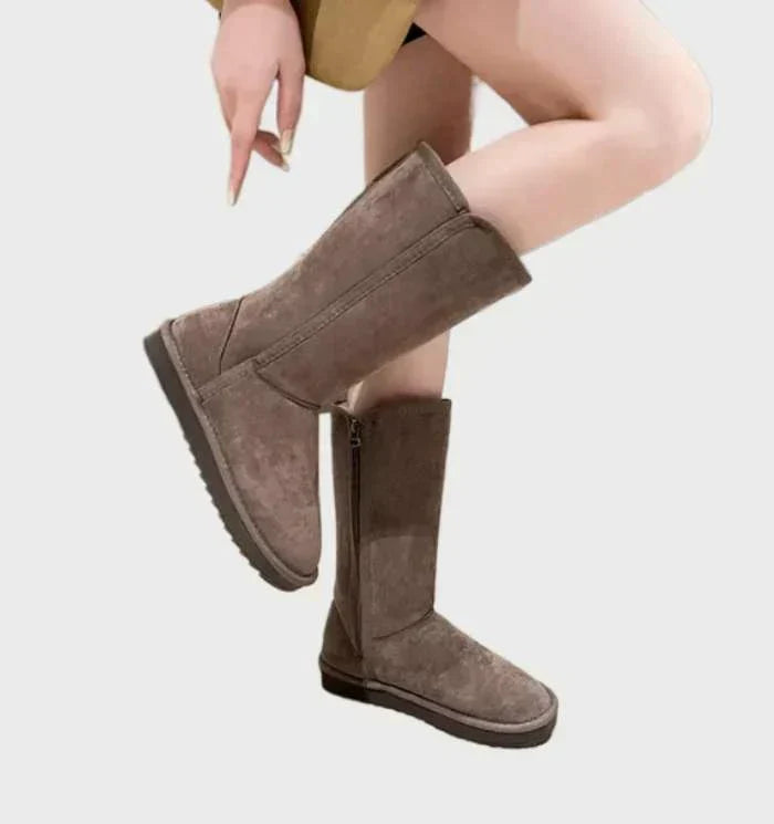 Botas de ante para mujer con piel de oveja