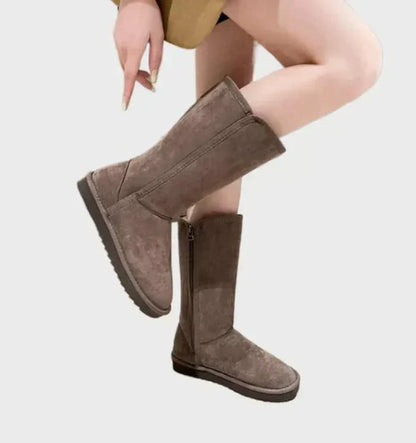 Botas de ante para mujer con piel de oveja