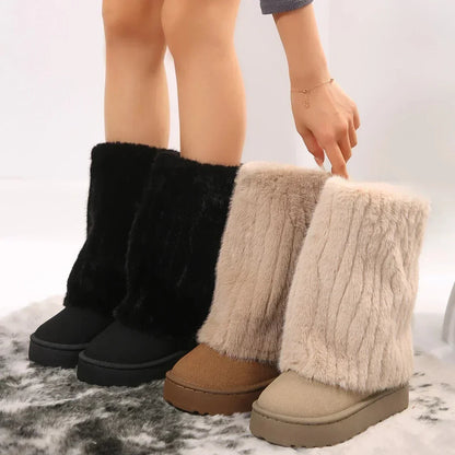 Botas de caña alta con plataforma para mujer