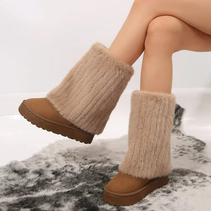 Botas de caña alta con plataforma para mujer