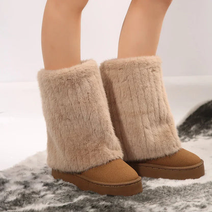 Botas de caña alta con plataforma para mujer