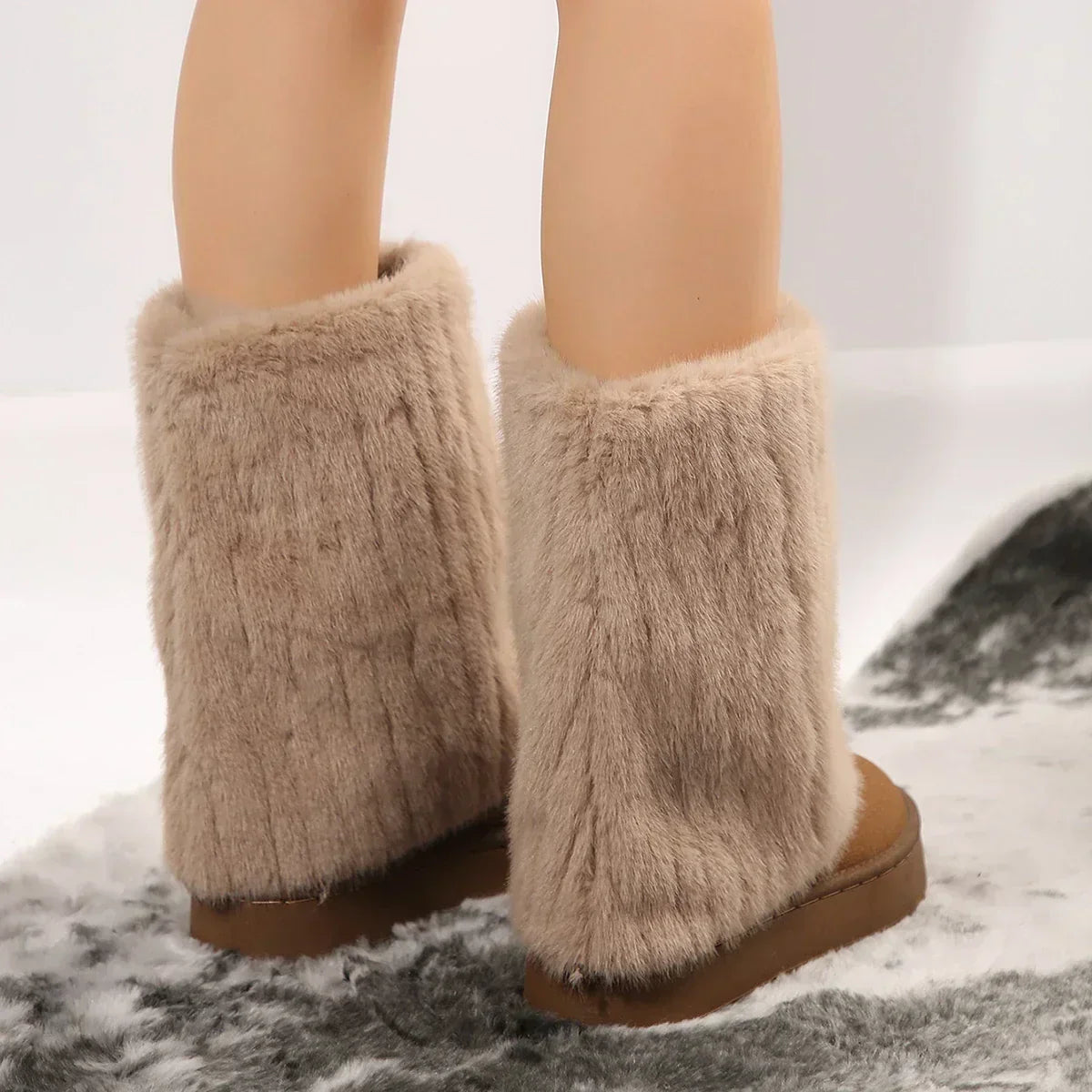 Botas de caña alta con plataforma para mujer