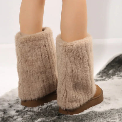 Botas de caña alta con plataforma para mujer