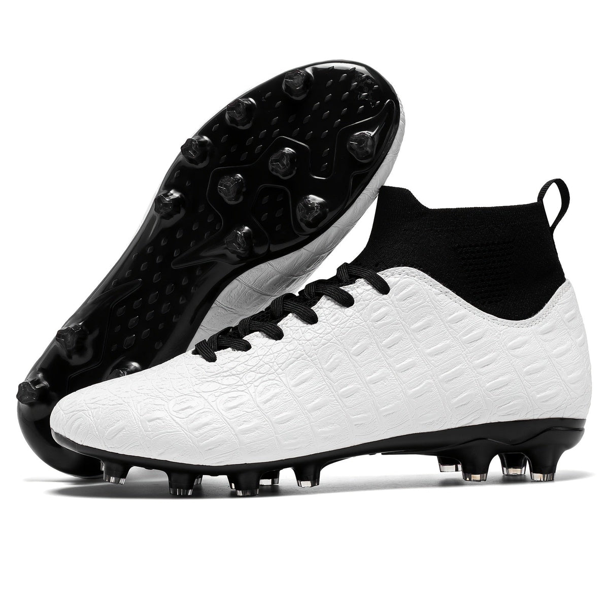 Botas de fútbol para hombre con agarre y diseño de caña alta
