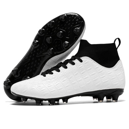 Botas de fútbol para hombre con agarre y diseño de caña alta