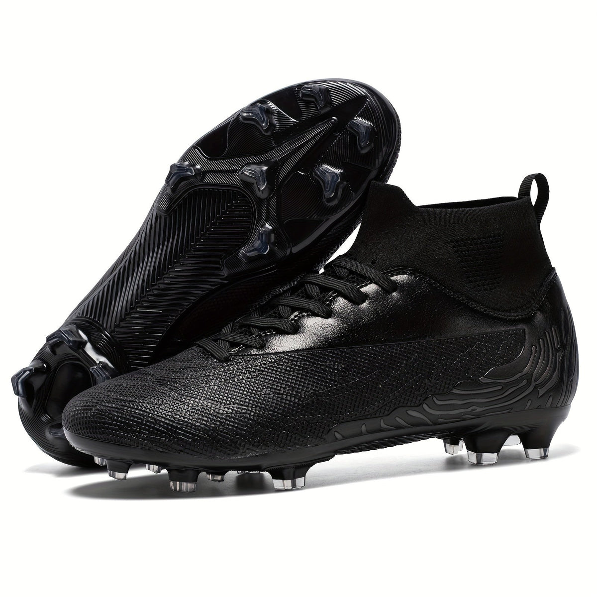 Botas de fútbol para hombre con agarre y diseño de caña alta