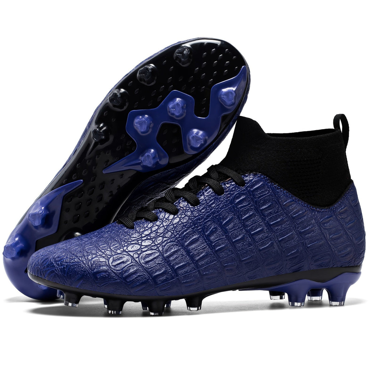 Botas de fútbol para hombre con agarre y diseño de caña alta
