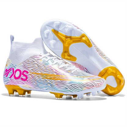 Botas de fútbol para hombre con agarre y diseño de caña alta