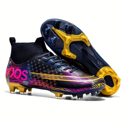 Botas de fútbol para hombre con agarre y diseño de caña alta