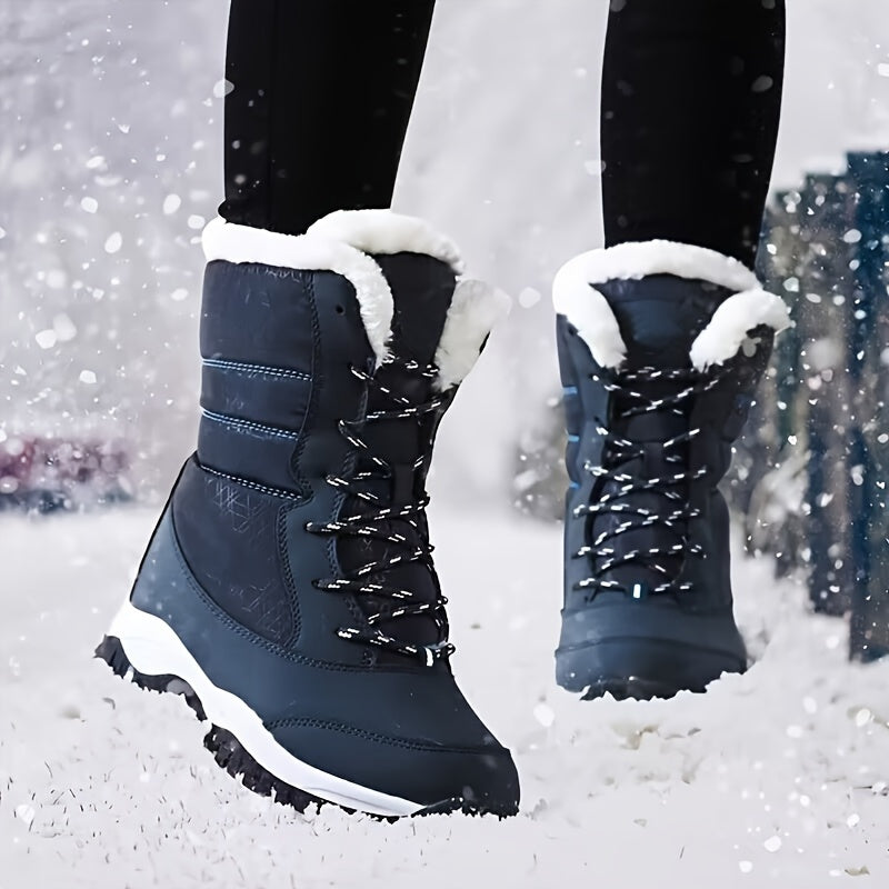 Botas de invierno forradas, impermeables y antideslizantes para mujer