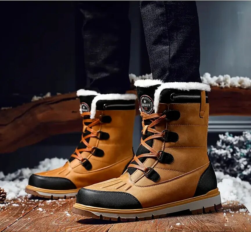 Botas de invierno para hombre - Botas de nieve con forro cálido y suela antideslizante
