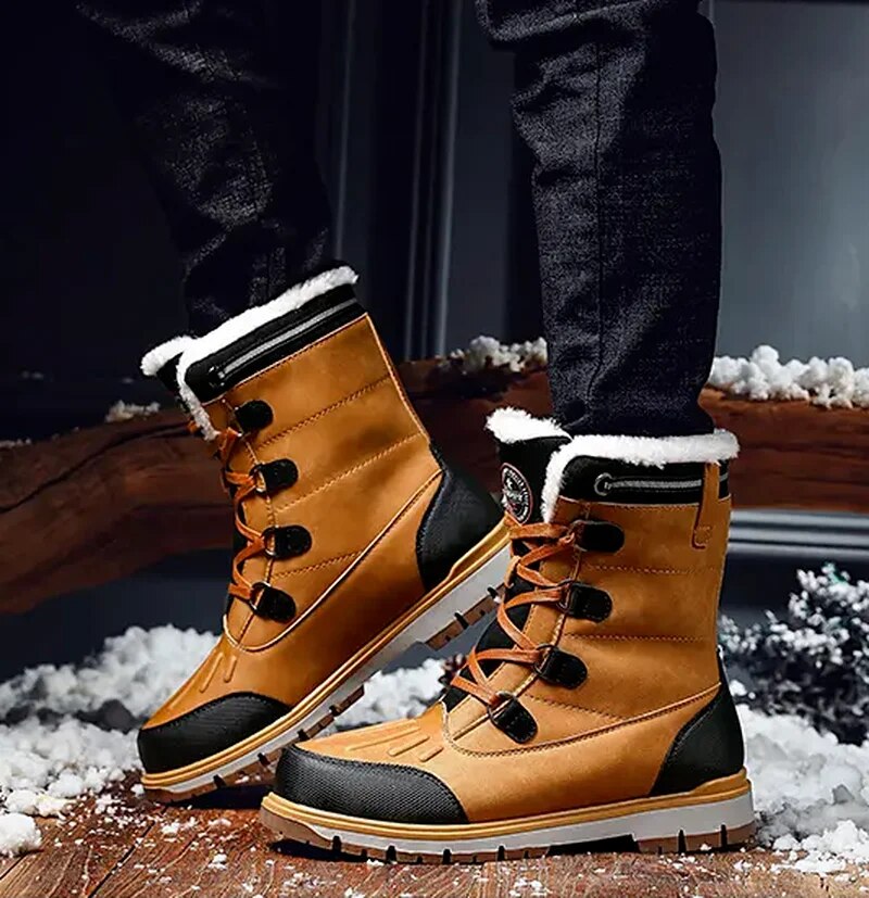 Botas de invierno para hombre - Botas de nieve con forro cálido y suela antideslizante
