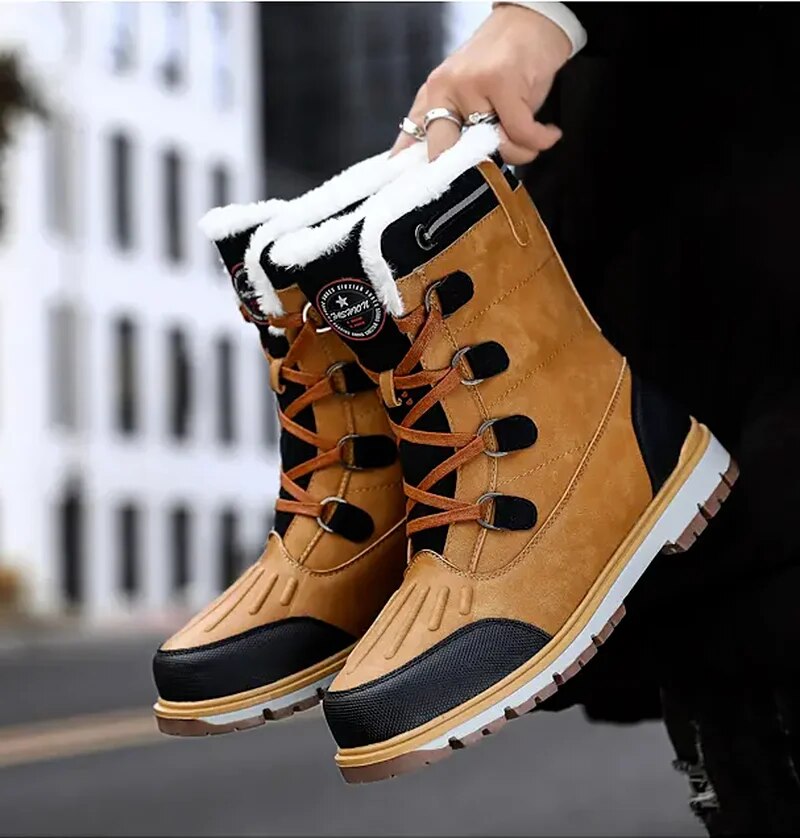 Botas de invierno para hombre - Botas de nieve con forro cálido y suela antideslizante