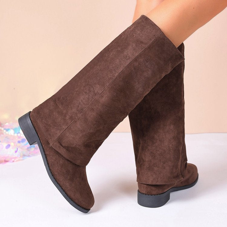 Botas de invierno suaves de ante para mujer