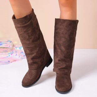 Botas de invierno suaves de ante para mujer