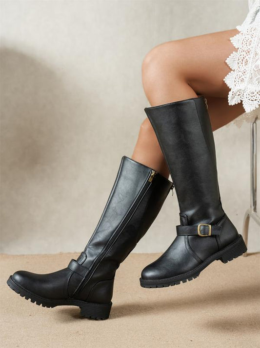 Botas de montar hasta la rodilla para mujer con detalle de hebilla