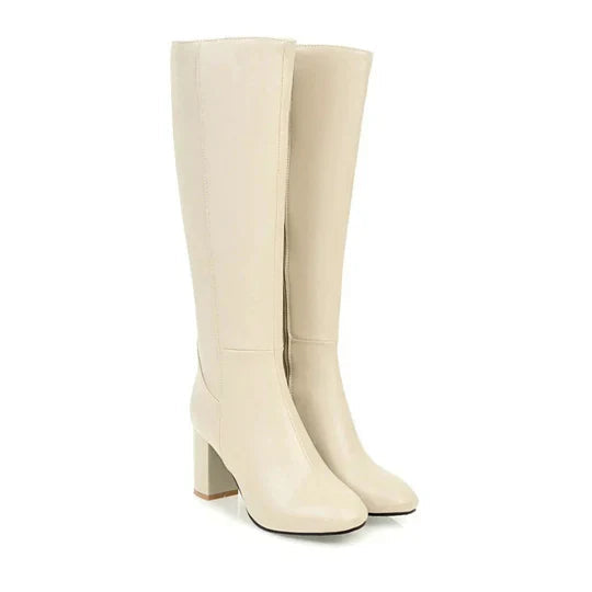 Botas de mujer hasta la rodilla con tacón y silueta elegante