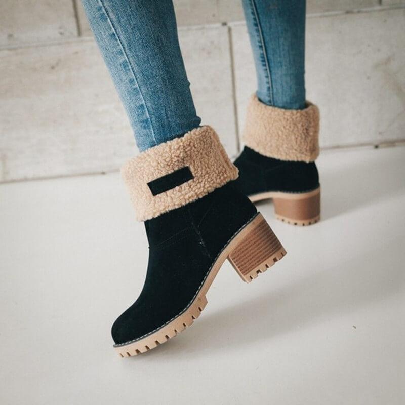 Botas de Nieve Cálidas con Forro de Piel Sintética - Elegantes y Cómodas