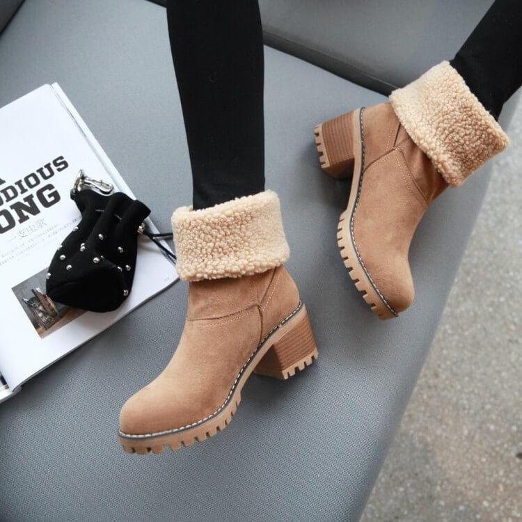 Botas de Nieve Cálidas con Forro de Piel Sintética - Elegantes y Cómodas