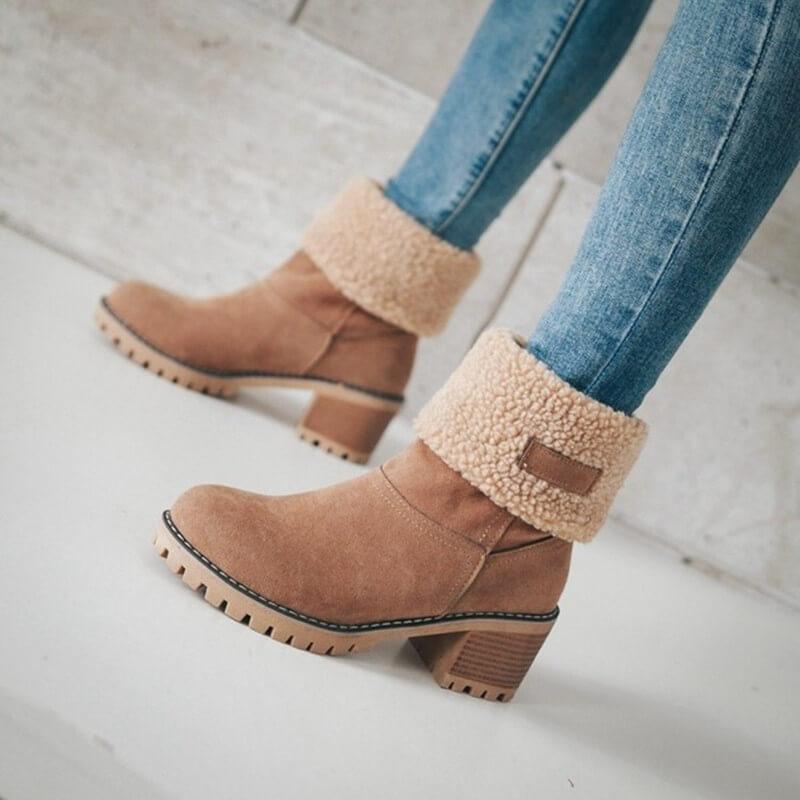 Botas de Nieve Cálidas con Forro de Piel Sintética - Elegantes y Cómodas