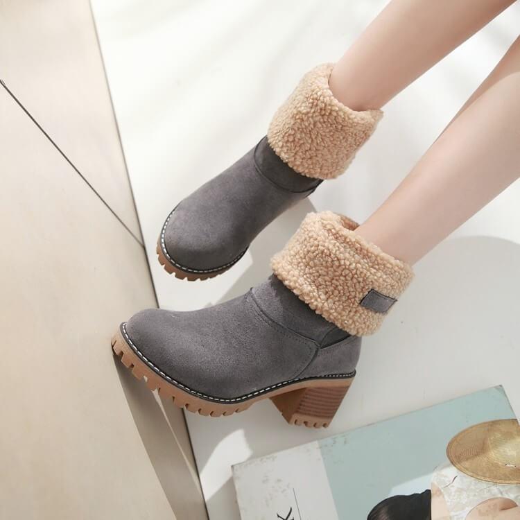 Botas de Nieve Cálidas con Forro de Piel Sintética - Elegantes y Cómodas