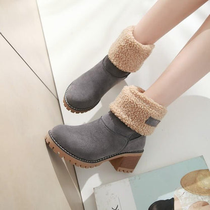 Botas de Nieve Cálidas con Forro de Piel Sintética - Elegantes y Cómodas