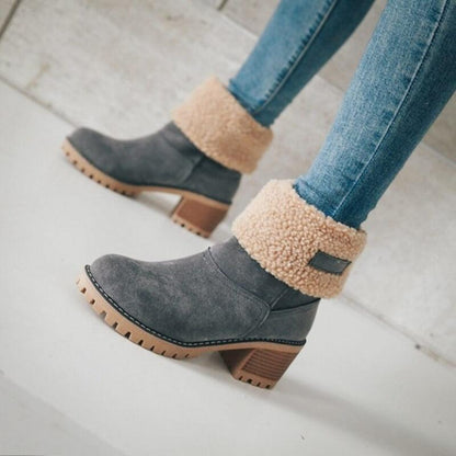 Botas de Nieve Cálidas con Forro de Piel Sintética - Elegantes y Cómodas