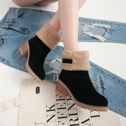 Botas de Nieve Cálidas con Forro de Piel Sintética - Elegantes y Cómodas