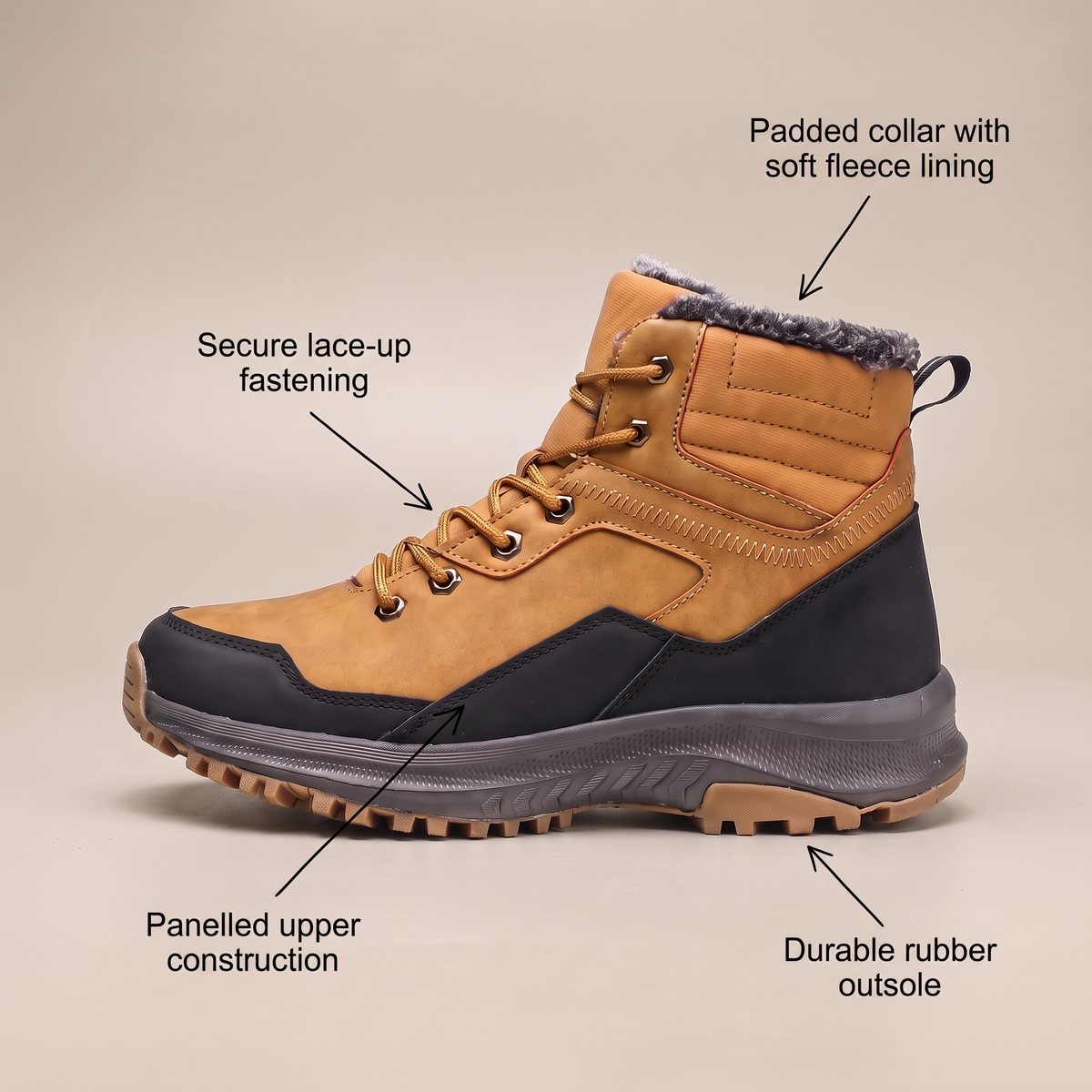 Botas de senderismo térmicas clásicas para hombre