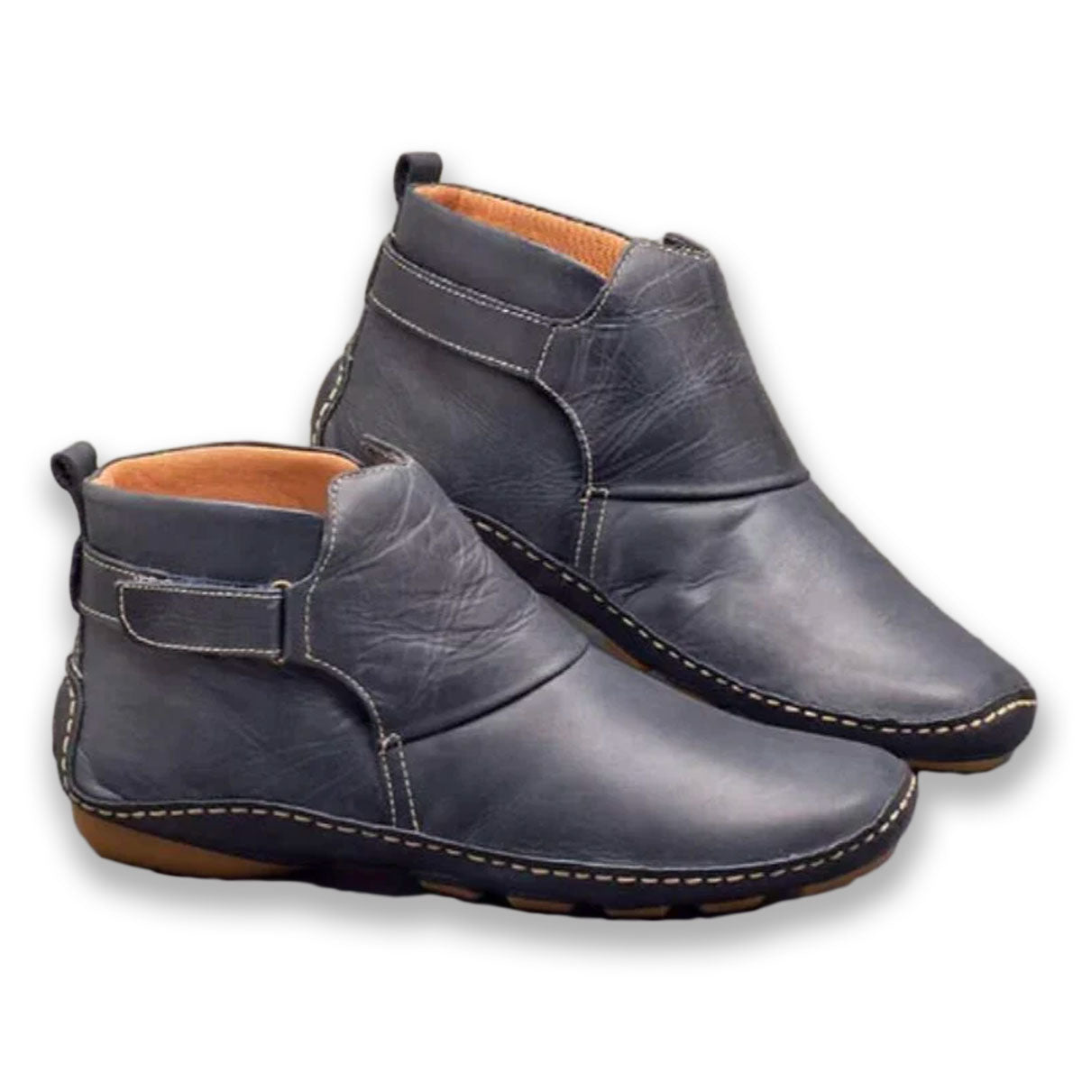 Botas de Tobillo de Cuero Sintético para Mujeres