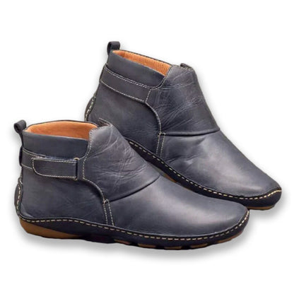 Botas de Tobillo de Cuero Sintético para Mujeres