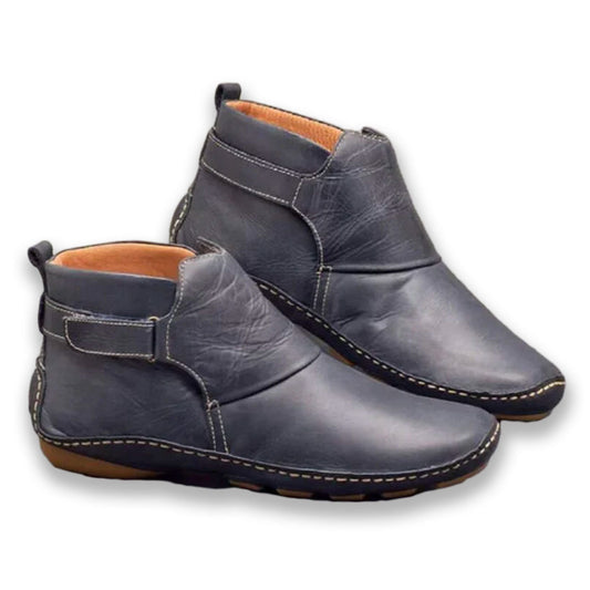 Botas de Tobillo de Cuero Sintético para Mujeres