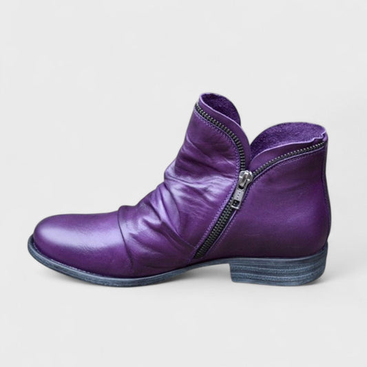 Botines al tobillo para mujer con cremallera lateral